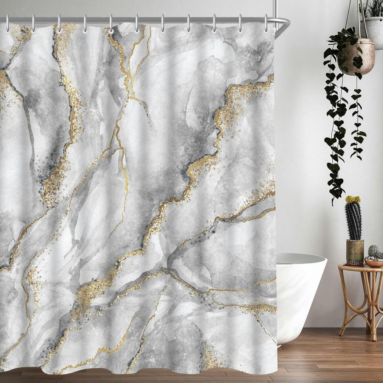DUSCHVORHANG Marmoroptik 150 x 200 cm - Multicolor, Textil (150/200cm)