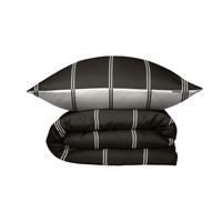 BETTWÄSCHESET Mateo - Feinbiber - 2-teilig - 135x200 cm - Offwhite-Schwarz - Schwarz, Textil (135/200cm) - SCHIESSER