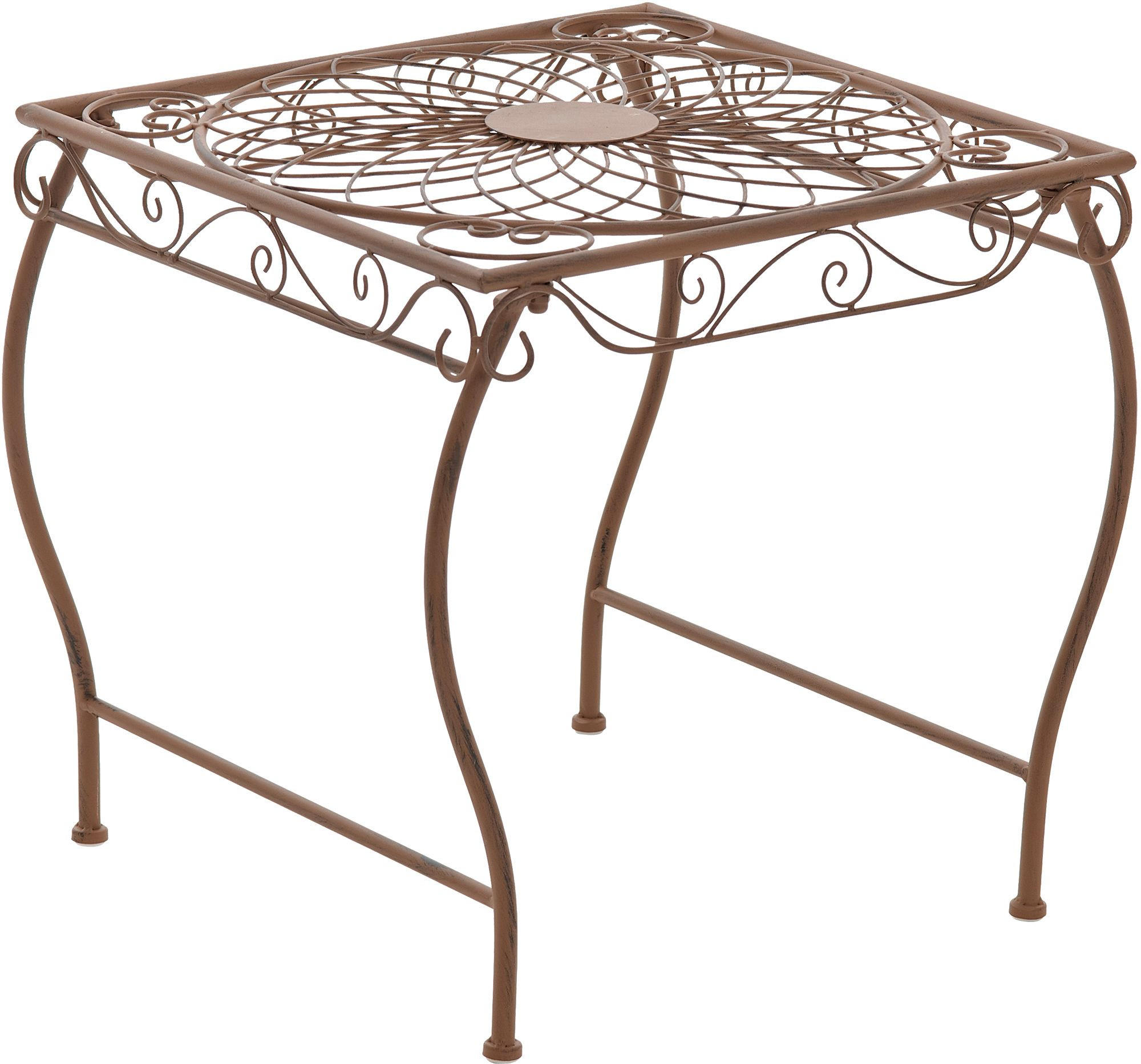 GARTENTISCH eckig 49/45/46 cm Metall Antik Braun - Braun, Metall (45/49/46cm) - CLP