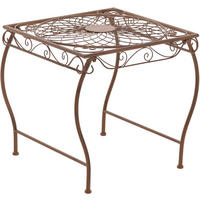 GARTENTISCH eckig 49/45/46 cm Metall Antik Braun - Braun, Metall (45/49/46cm) - CLP