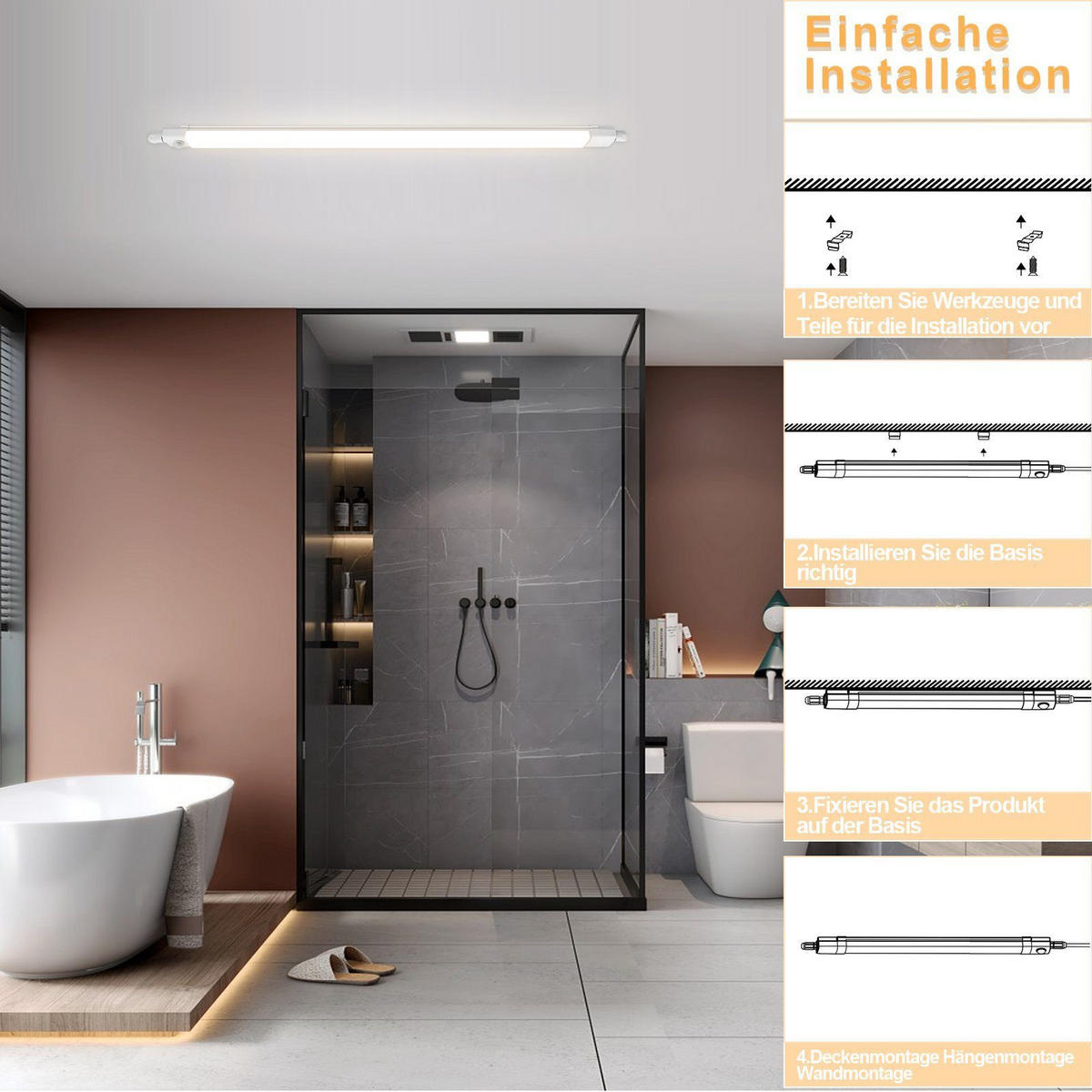 LED-DECKENLEUCHTE 120/5.1/3.1 cm - Weiß, Kunststoff (120/5.1/3.1cm) - Nettlife