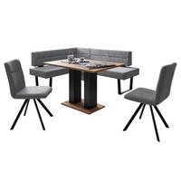 ECKBANKGRUPPE Modern Doralyn 2 für 7 Personen Microfaser Schwarz/Grau - Schwarz/Grau, Kunststoff (155/85/195cm) - 58aufmkessel