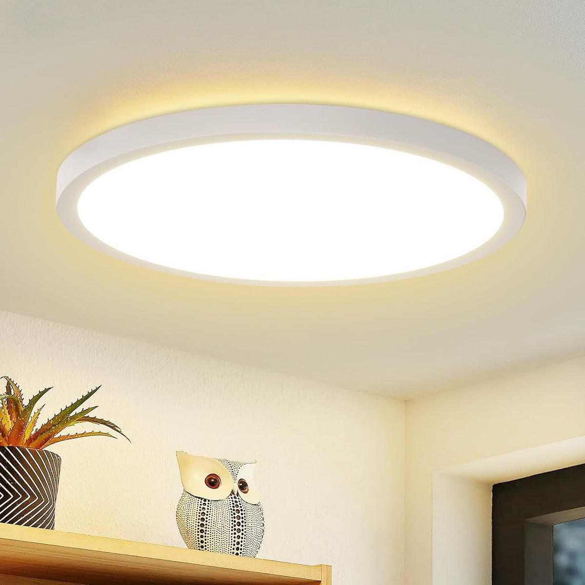 LED-DECKENLEUCHTE Hardy 23/23/3 cm - Weiß, Kunststoff (23/23/3cm) - Nettlife