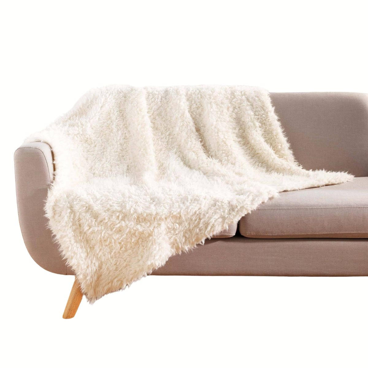 DECKE Kunstfell Mouton 125/150 cm - Beige, Textil (150/125cm) - Douceur d´intérieur