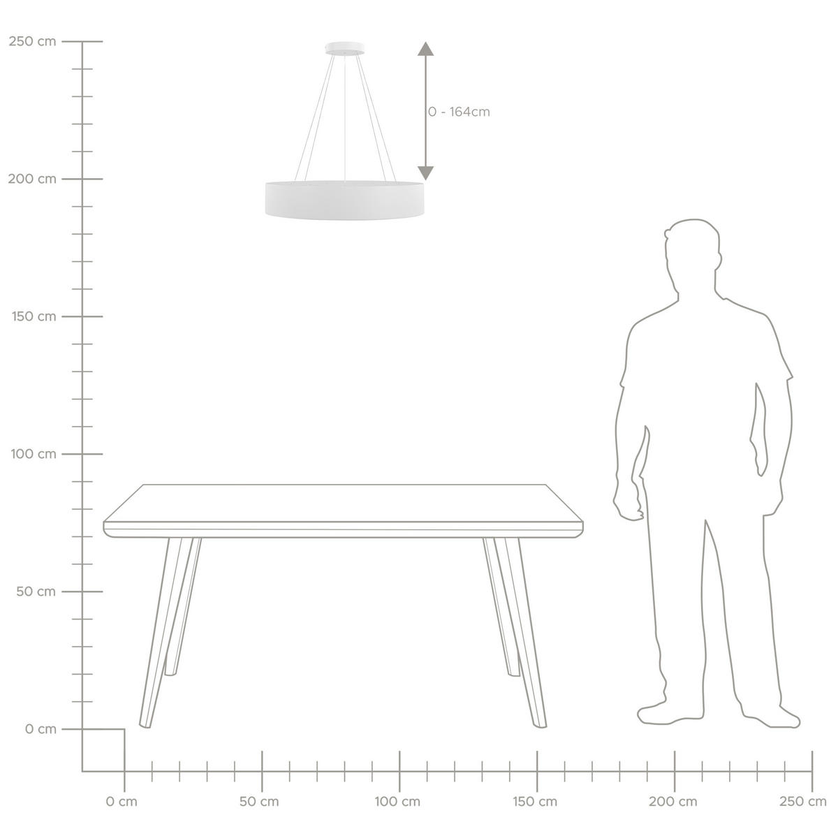 HÄNGELEUCHTE Balili 60/60/175 cm - Weiß, Metall (60/60/175cm) - Beliani