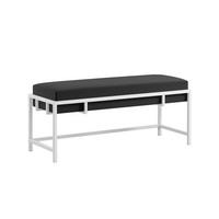 POLSTERBANK LAMO 100 Schwarz, Weißes Metallgestell - Schwarz/Weiß, Textil/Metall (100/45/35cm) - Bettso