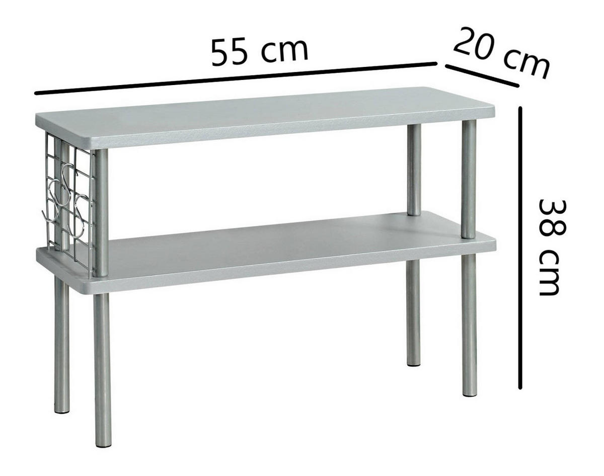 KÜCHENREGAL für Gewürze und Utensilien 55/20/38 cm - Grau, Holzwerkstoff (20/38/55cm) - Kesper