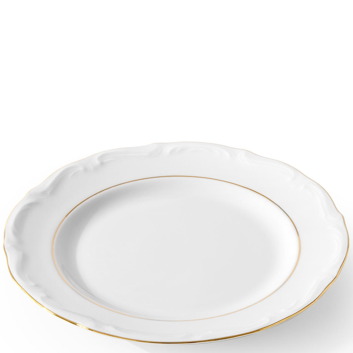 SPEISETELLER Chodziez MARIA TERESA 6-tlg Porzellan mit Goldrand, Weiß / Gold - Goldfarben/Weiß, Keramik (25cm) - KONSIMO®