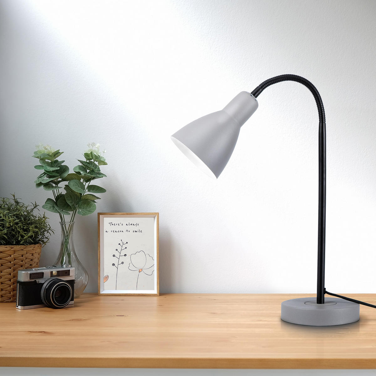 TISCHLAMPE Wilhelm - Schwarz/Grau, Metall (38.7/14/43.2cm) - Paco Home