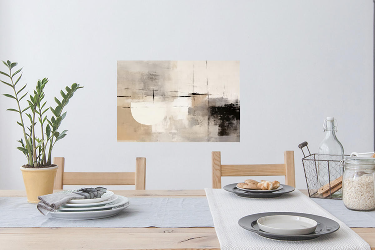 WANDTATTOO Abstrakt - Kunst - Grau 60x40 cm - Hellgrau, Kunststoff (60/40/0.1cm) - MuchoWow