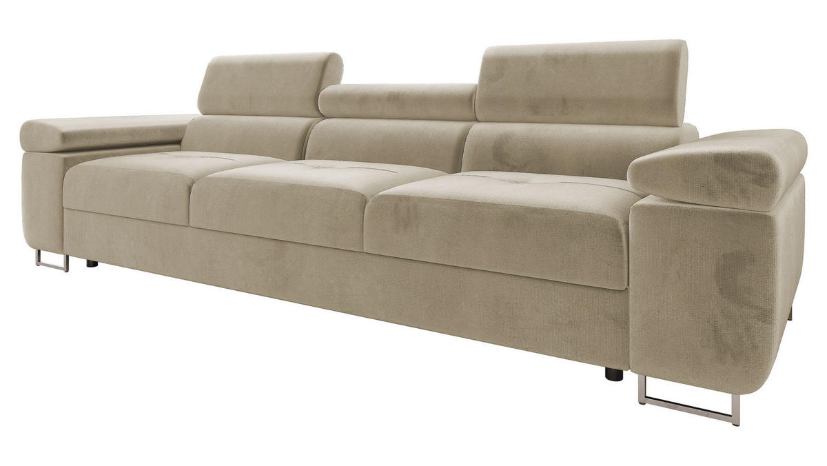 SOFA Torezio 3 - Beige, Holz/Textil (263/90/102cm) - MIRJAN24