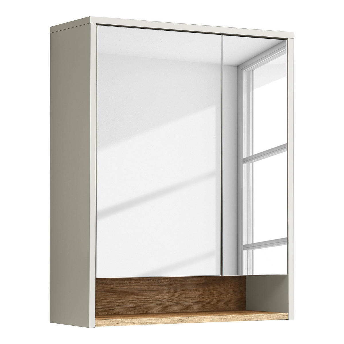 SPIEGELSCHRANK - Kaschmir / Eiche Evoke Dekor - Beige, Holzwerkstoff (60/75/22cm) - home24