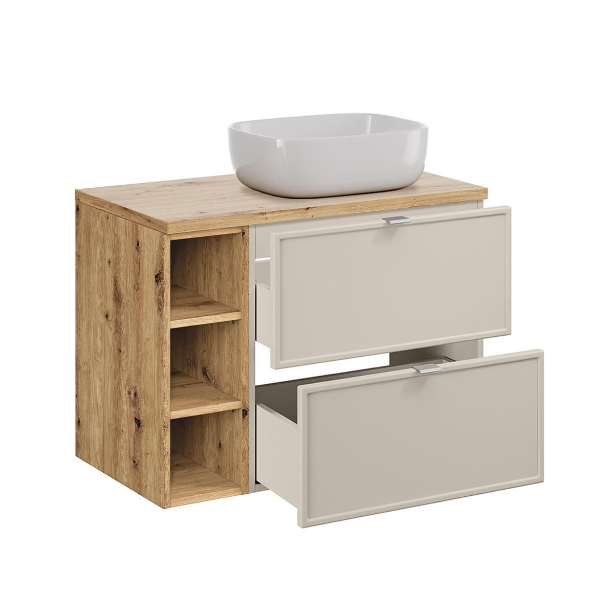 KOUPELNOVÝ NÁBYTEK 80.6cm Alba 2er-Set Kašmír - béžová, kompozitní dřevo (80.6/59/46cm) - Petits-meubles