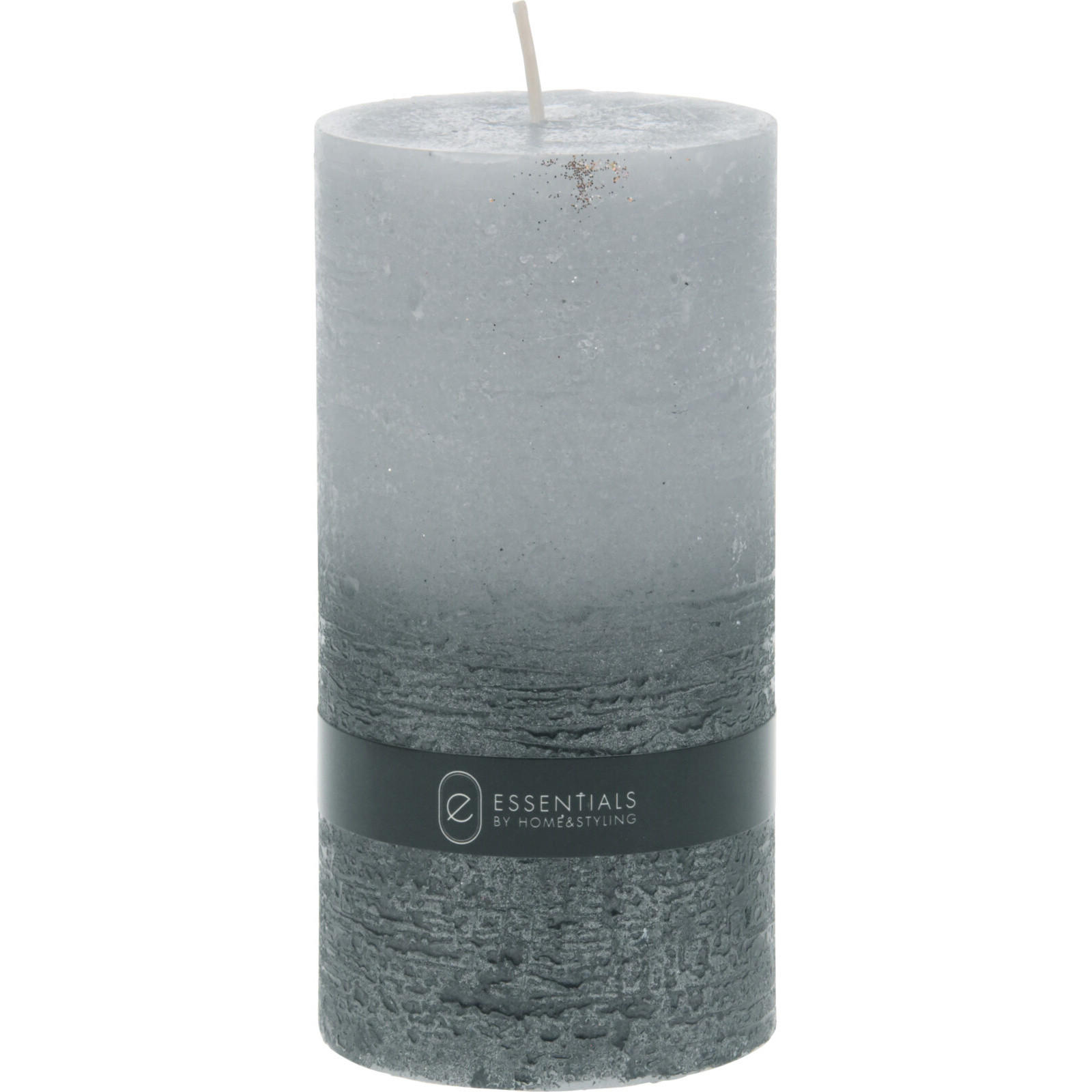 KERZE Dip Dye 14 cm - Grau, Paraffin (7/14/7cm) - Home Styling Collection