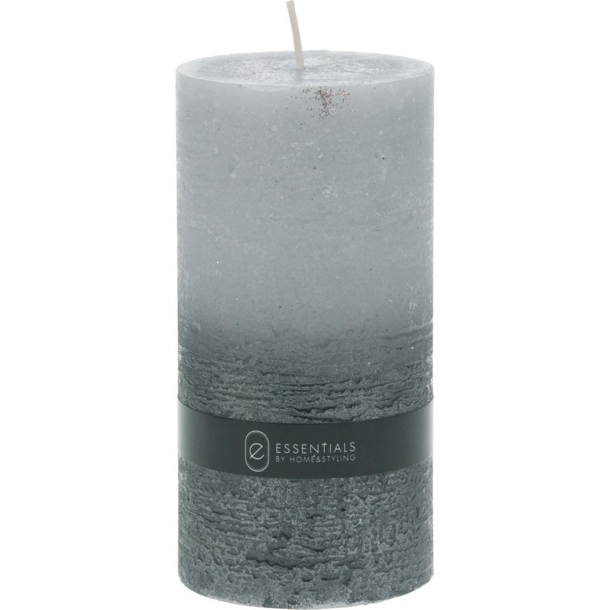 KERZE Dip Dye 14 cm - Grau, Paraffin (7/14/7cm) - Home Styling Collection