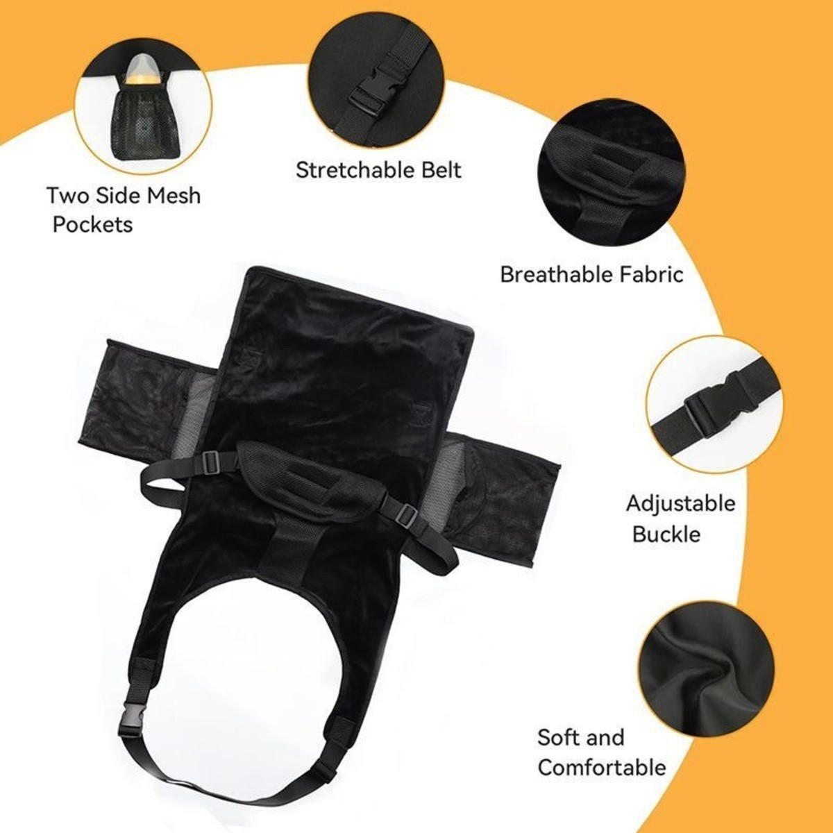 REISEBETT 75/40 cm Schwarz - Schwarz, Textil