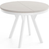 ESSTISCH Vero Neo Weiß rund ausziehbar verlängerbar, Kaschmir 90-190/90/77 cm - Kaschmir/Weiß, Holz/Holzwerkstoff (90/90/77cm) - WFL GROUP