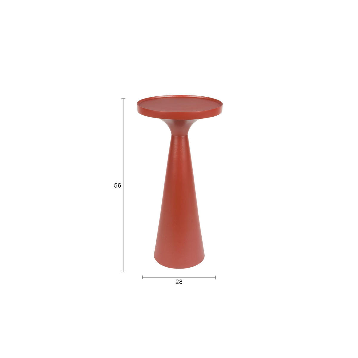 BEISTELLTISCH Flos Rund 28 cm Rot - Rot, Metall (28/28/56cm) - Zuiver
