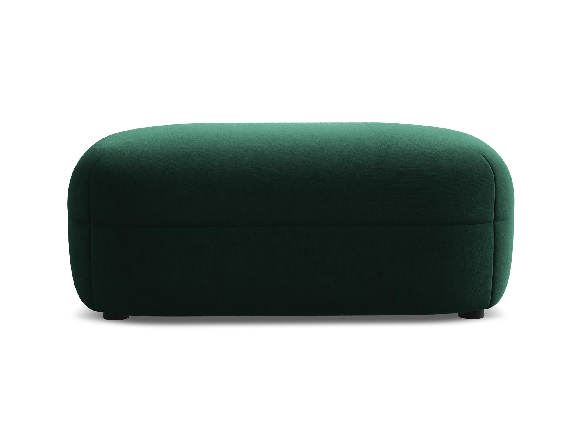 POUF Samt Stoff Grün - Dunkelgrün/Schwarz, Kunststoff/Textil (92/40/48cm) - Makamii