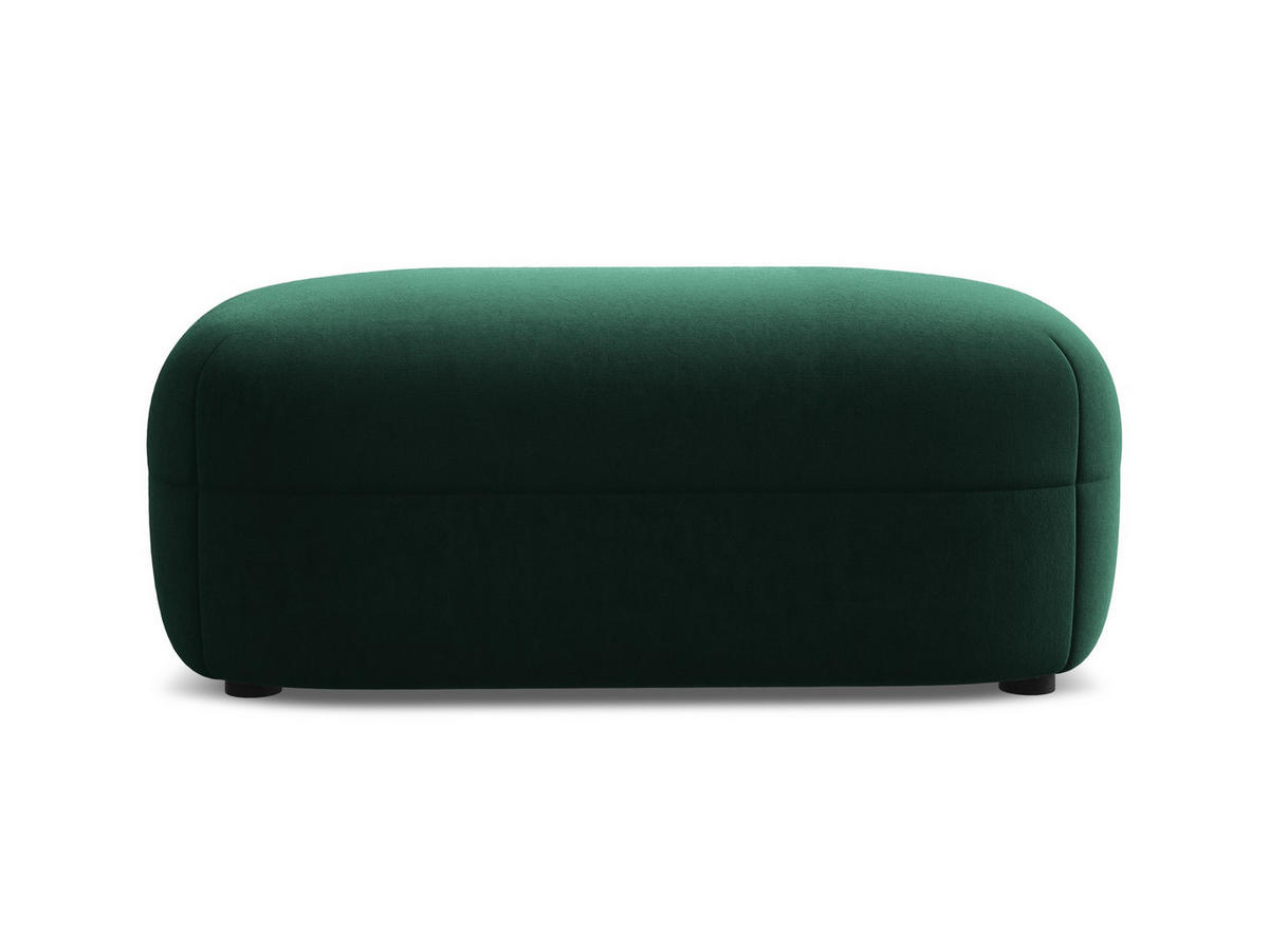 POUF Samt Stoff Grün - Dunkelgrün/Schwarz, Kunststoff/Textil (92/40/48cm) - Makamii