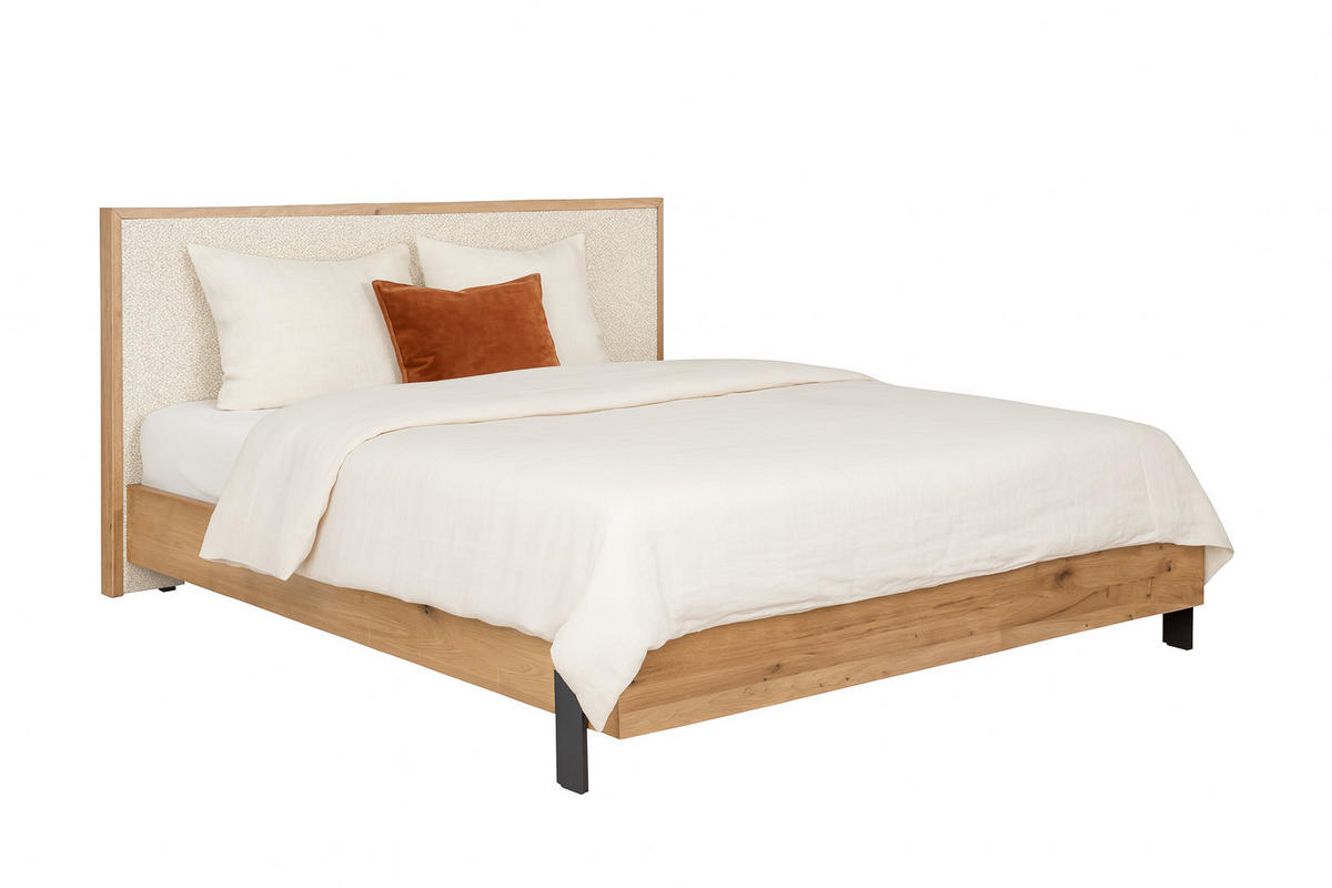 POLSTERBETT mit Matratze PRATO, Ecru, 180x200 cm - Ecru, Textil (180/200cm) - KS Home Concept