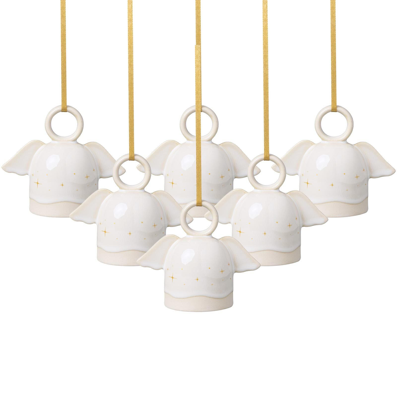 ORNAMENTE ENGEL Winter Glow beige 6er Set - Beige, Keramik (5/7.6/8.9cm) - like.Villeroy & Boch