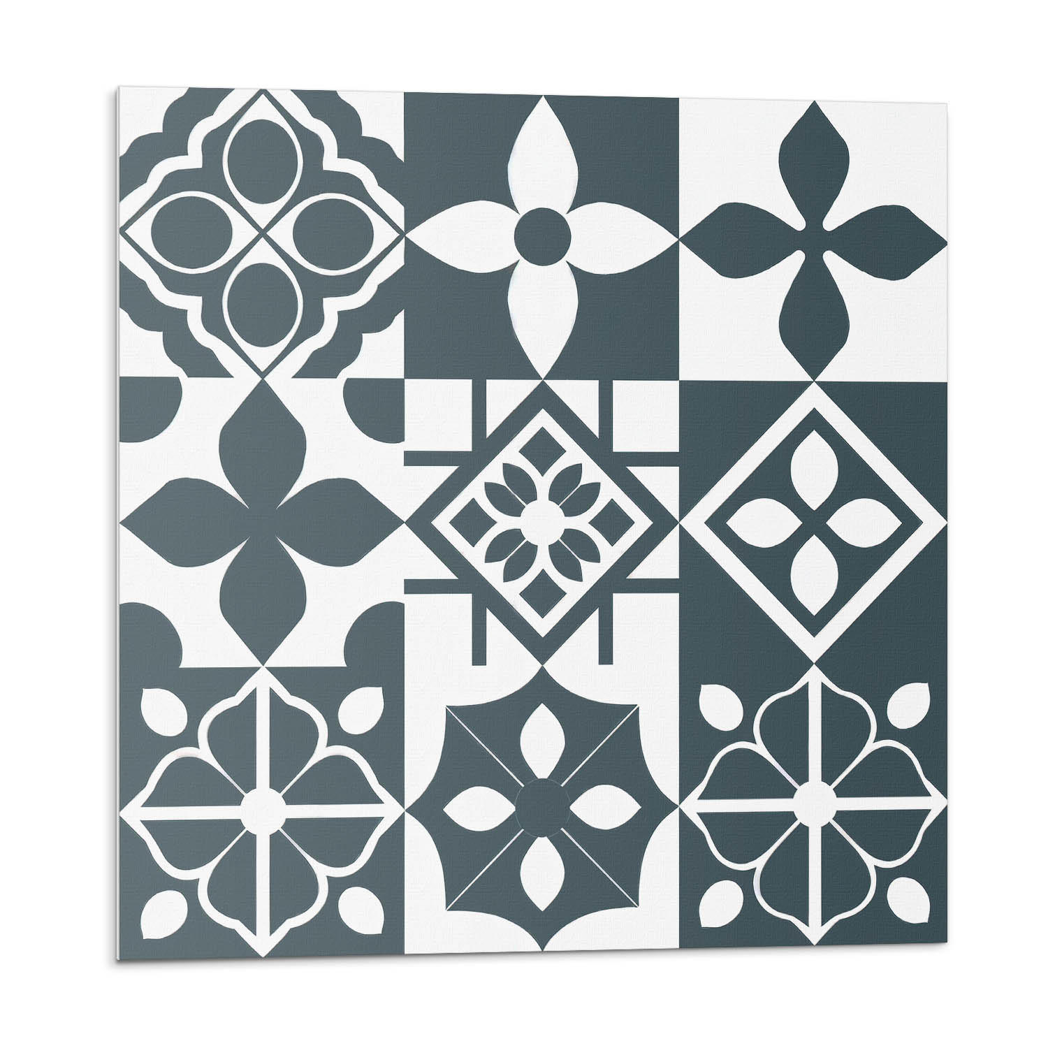 WANDPANEEL 9 Stück 30x30 cm selbstklebend Morenta - Weiß, Kunststoff (30/1.6/30cm) - Wallfluent