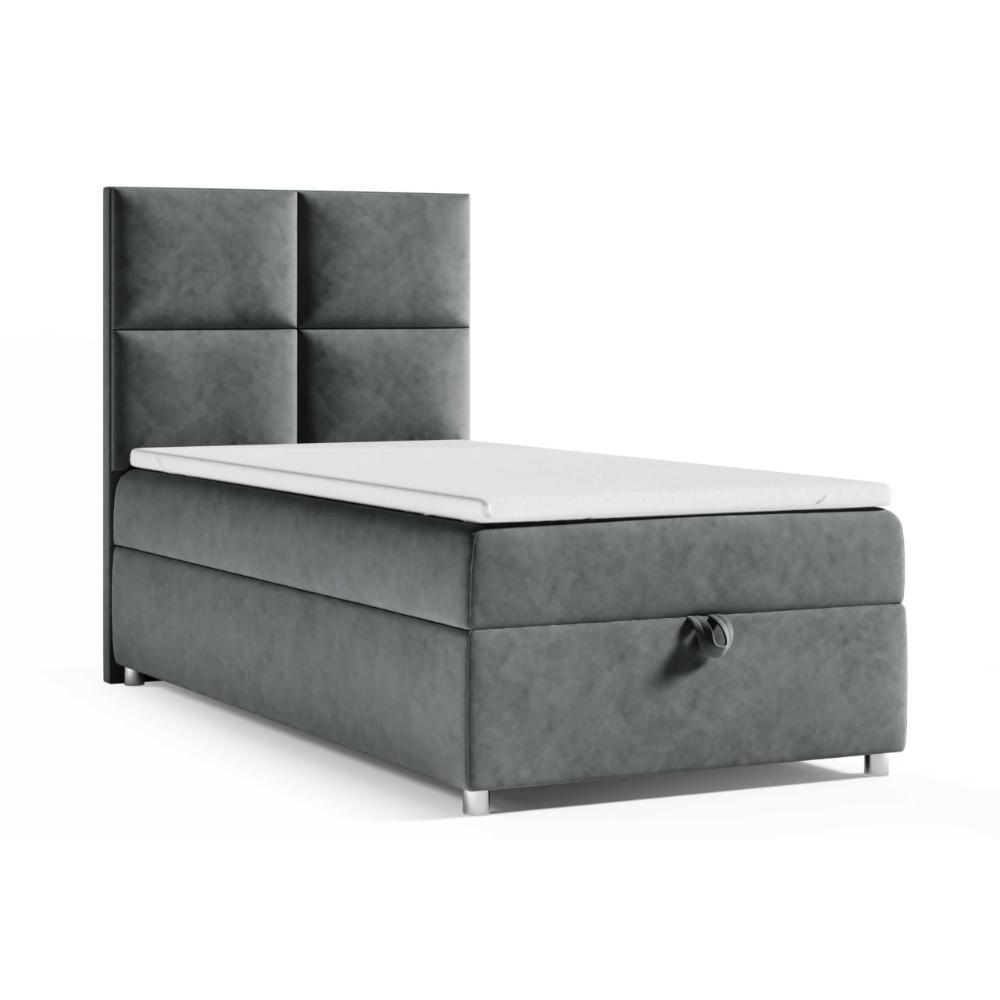 BOXBETT mit Bettkasten Trinity K2-SINGLE Bonellfederkern inkl - Graphitfarben, Holz/Holzwerkstoff (90/200cm) - Best For Home