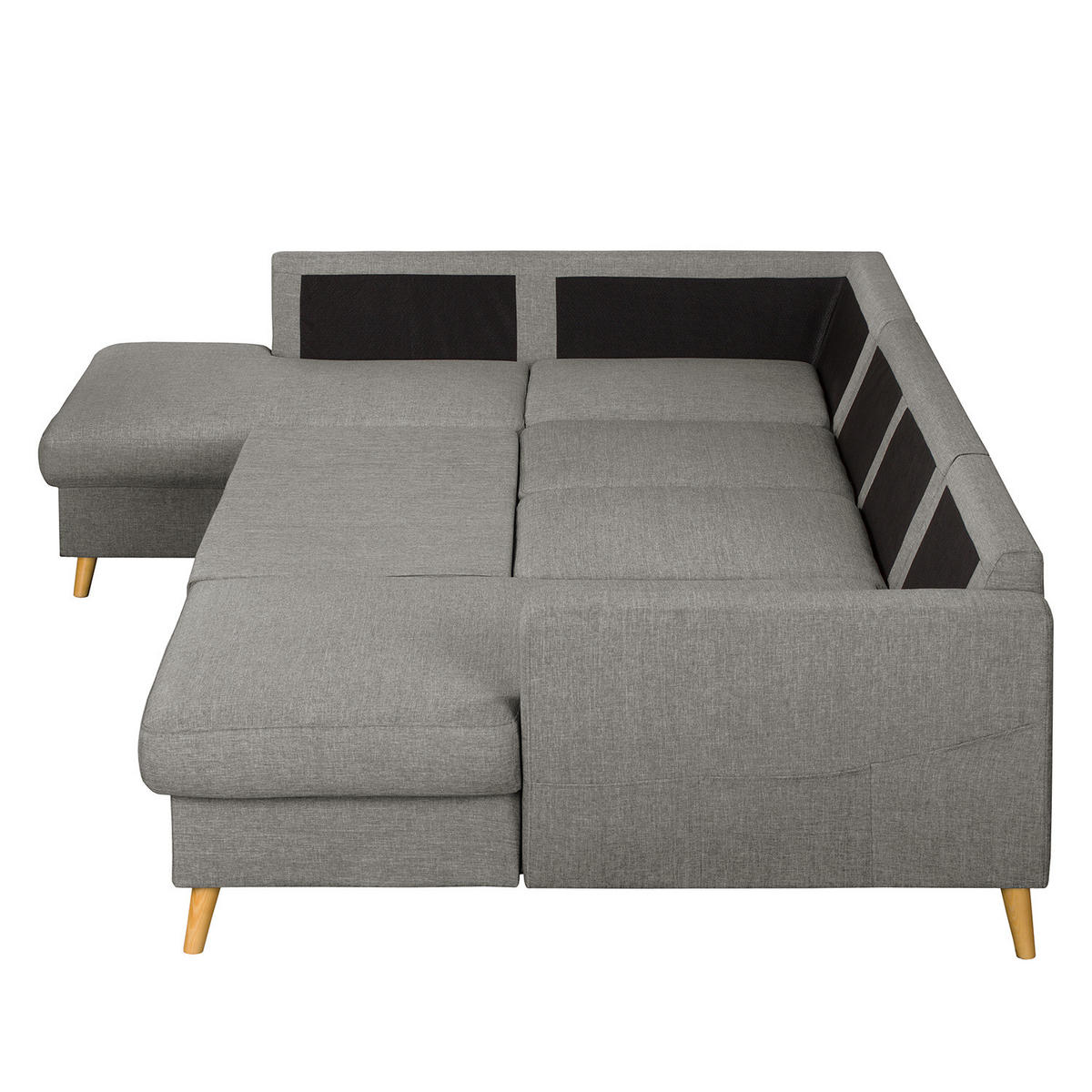 WOHNLANDSCHAFT mit Longchair - Grau, Textil (290/90/200cm) - home24