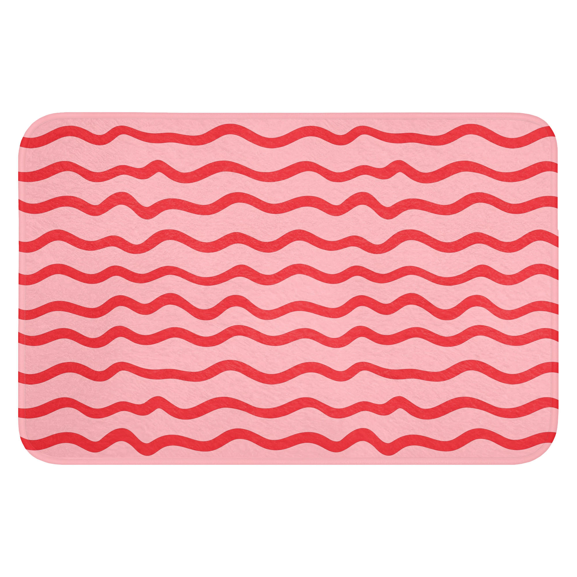 TEPIH ZA KUPAONICU Valovi 60x40 cm - ružičasta, tekstil/plastika (60/40cm) - OnlyWow