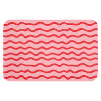 BADEMATTE Verspielt - Muster - Rot Rutschfest 60x40 cm - Rosa, Kunststoff/Textil (60/40cm) - OnlyWow