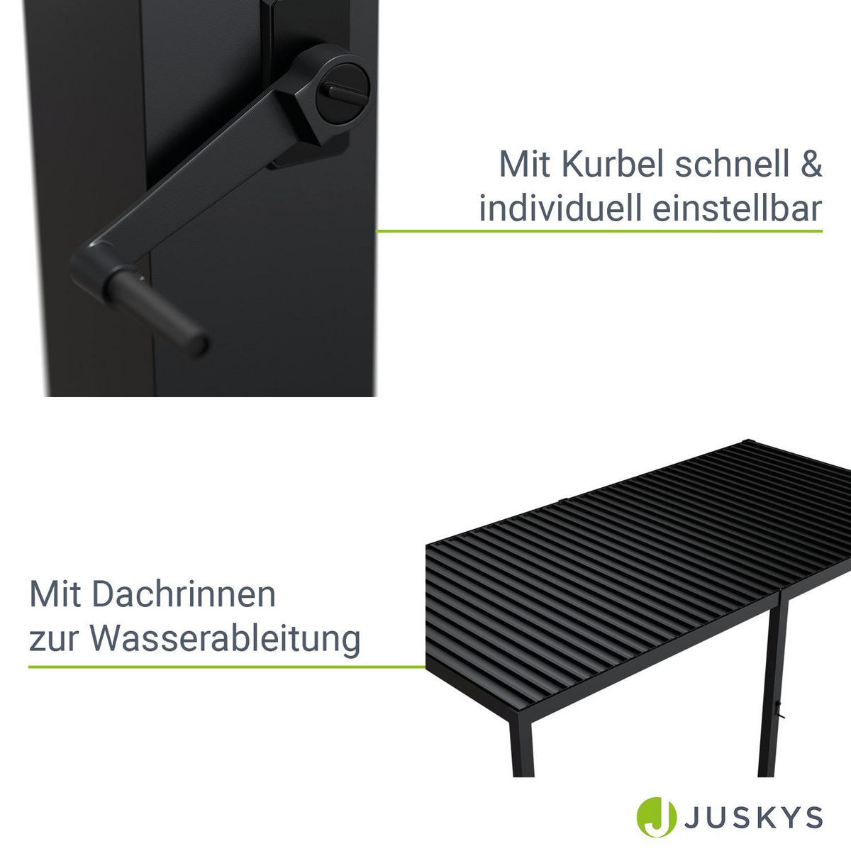 PERGOLA/ LAMELLENDACH Tahiti 3x5,9 m anthrazit - Anthrazit, Metall (590/240/300cm) - Juskys