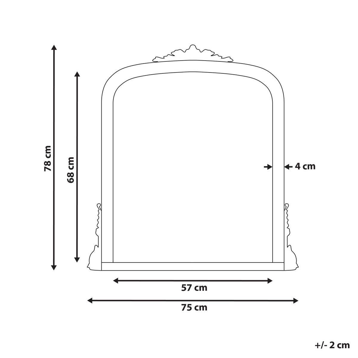 WANDSPIEGEL Gold Metall 75/78 cm Sussey - Goldfarben, Metall (75/78/3cm) - Beliani