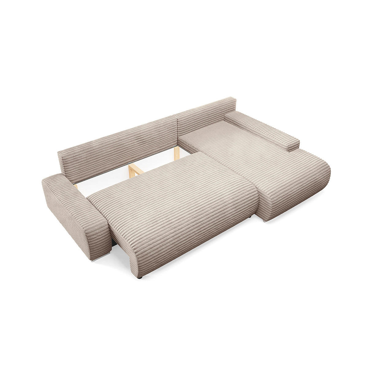 ECKSOFA Ivana 3 Sitzplätze Taupe - Taupe, Holz (265/172cm) - Petits-meubles