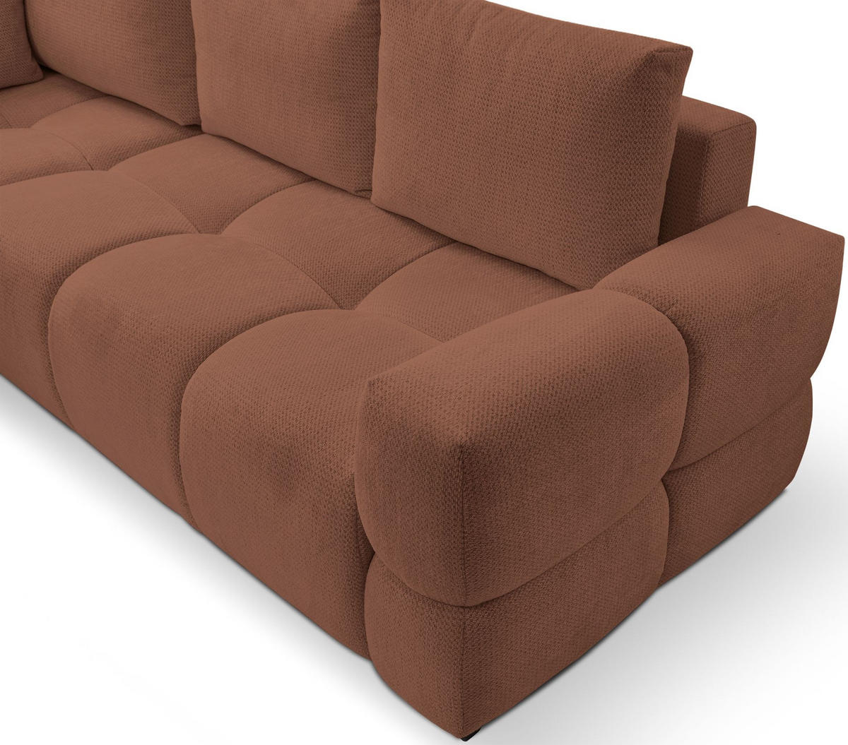 ECKSOFA Taremi mit Chenillebezug Kupfer, beidseitig - Schwarz/Kupferfarben, Textil (267/185cm) - Selsey