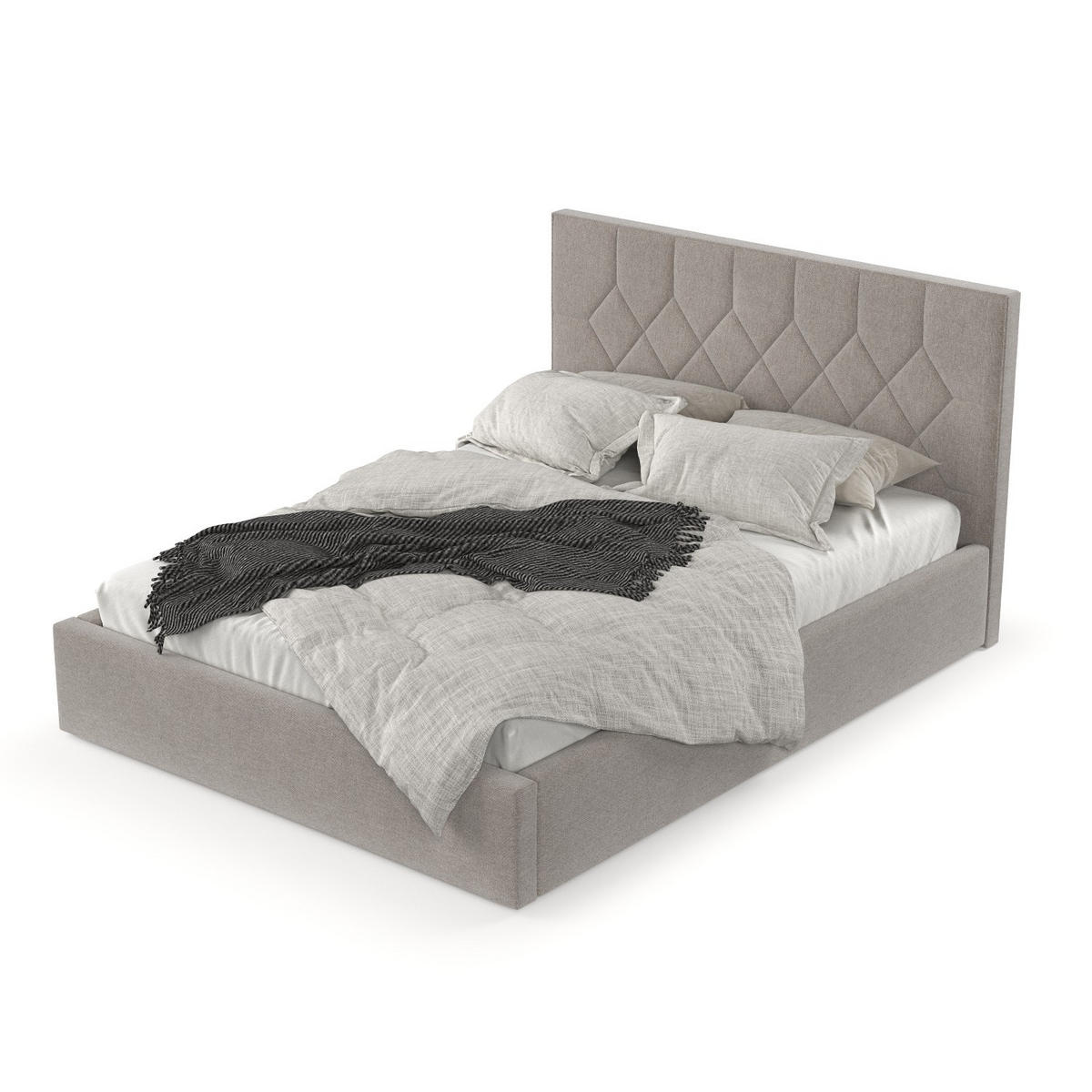 POLSTERBETT Brisa 180/200 cm Beige im Asti Stoff - Beige/Schwarz, Holz/Holzwerkstoff (180/200cm) - AltaBeds