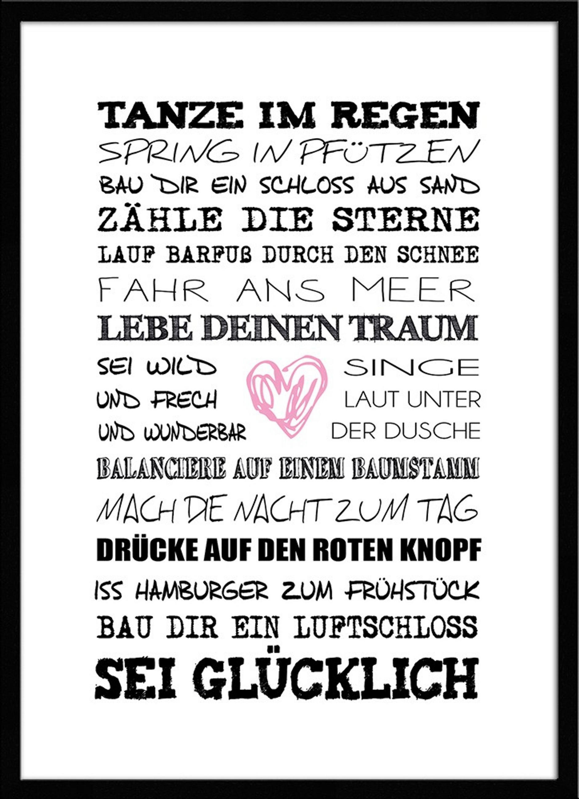 BILD mit Rahmen 51x71 cm Spruch: Motivation - Weiß, Holz (51/71cm) - artissimo