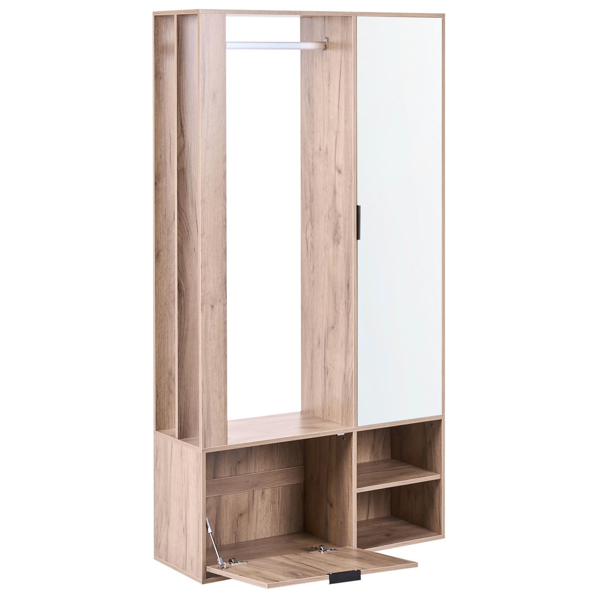 ŠATNÍ SKŘÍŇ Světle hnědá Quesnel - hnědá/světle hnědá, kompozitní dřevo (100/190/35cm) - Beliani