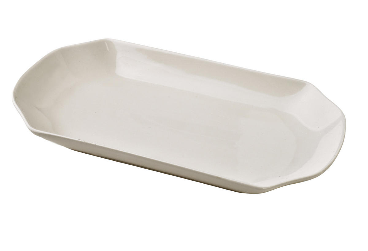 SERVIERPLATTE Basic weiß 31/17/3,5 cm Porzellan - Weiß, Keramik (17/3.5/31cm) - Mondex