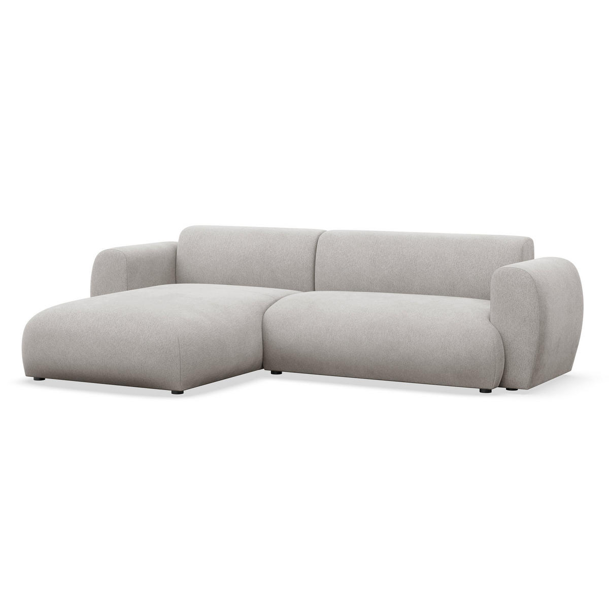 ECKSOFA Emia Hellgrau links - Hellgrau/Schwarz, Kunststoff/Textil (262/156cm) - Selsey