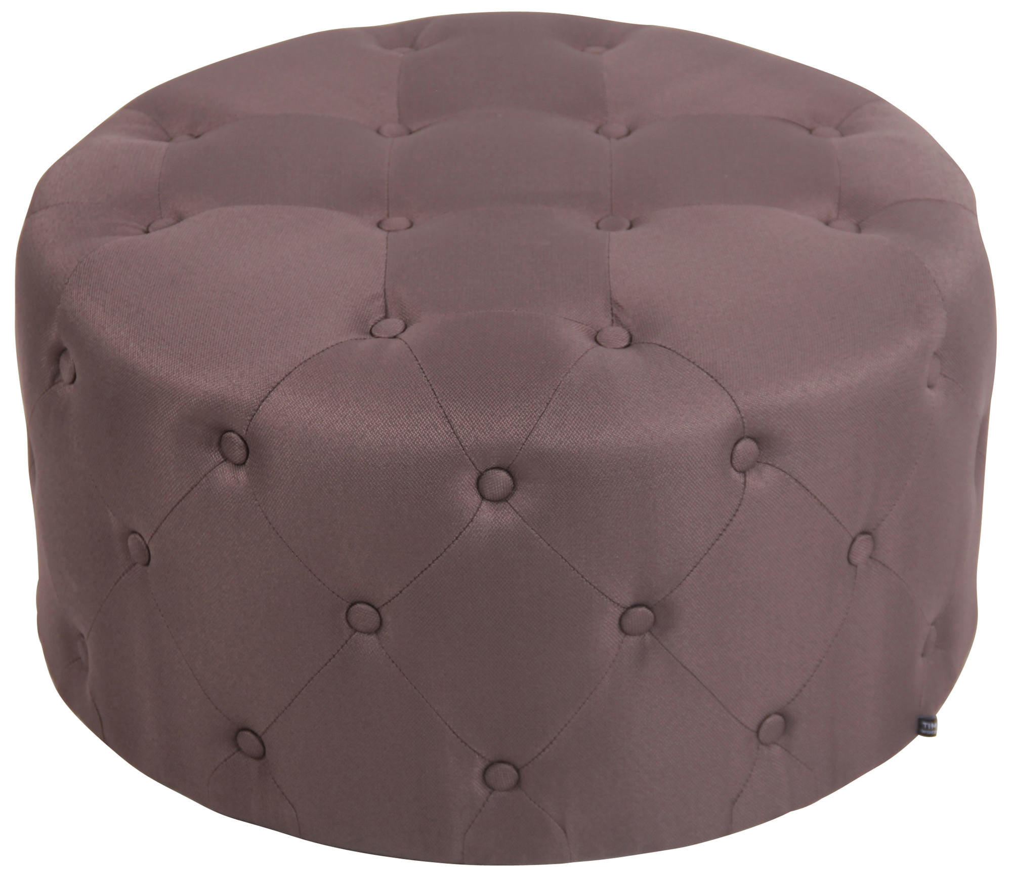 HOCKER rund Stoff braun - Eukalyptusholzfarben/Braun, Holz/Textil (70/37/70cm) - CLP
