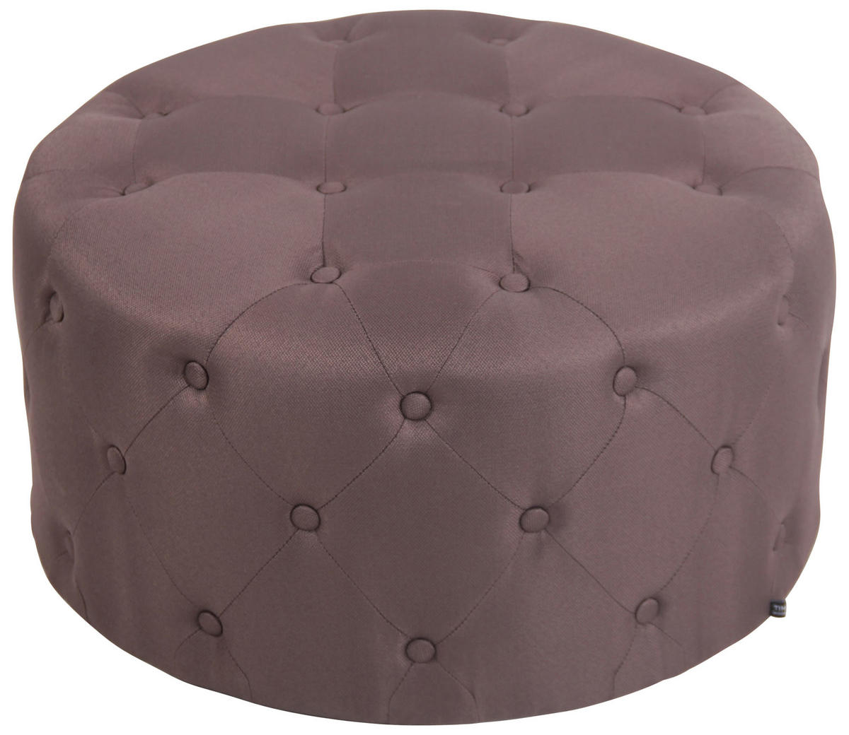 HOCKER rund Stoff braun - Eukalyptusholzfarben/Braun, Holz/Textil (70/37/70cm) - CLP