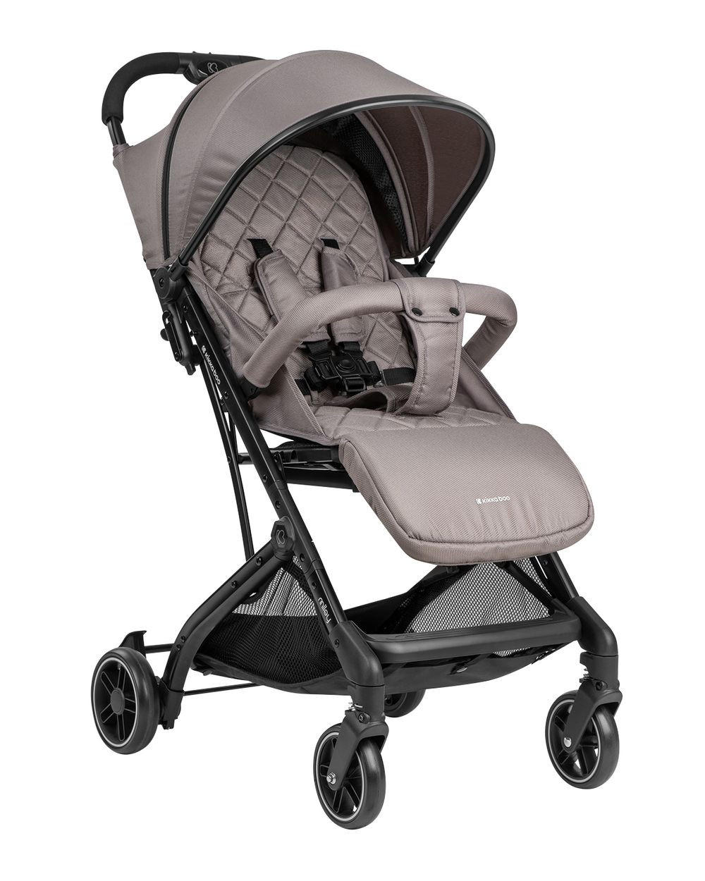 KINDERWAGEN Miley mit Fußsack beige-schwarz Fußstütze verstellbar, klappbar, Korb - Beige, Metall (64/52/100cm) - Kikka boo