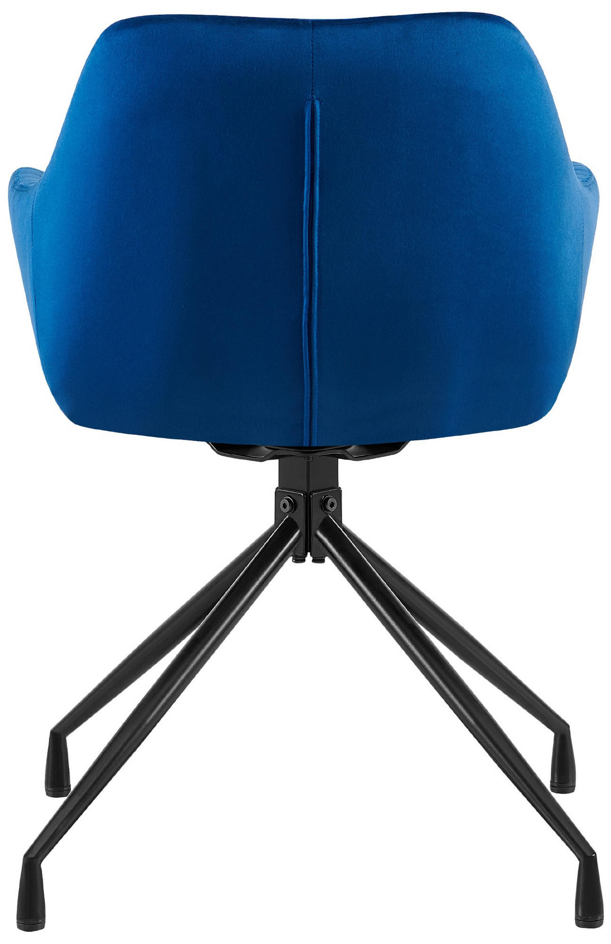 ARMLEHNENSTUHL 2er Set Samt Dunkelblau - Schwarz/Dunkelblau, Textil/Metall (58/81/58cm) - CLP