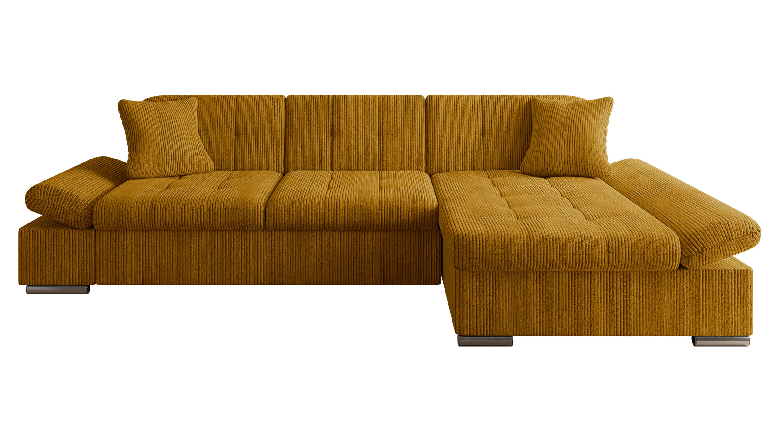 ECKSOFA Malwi Cord, Seite: Rechts - Bronzefarben, Holz/Textil (278/161cm) - MIRJAN24