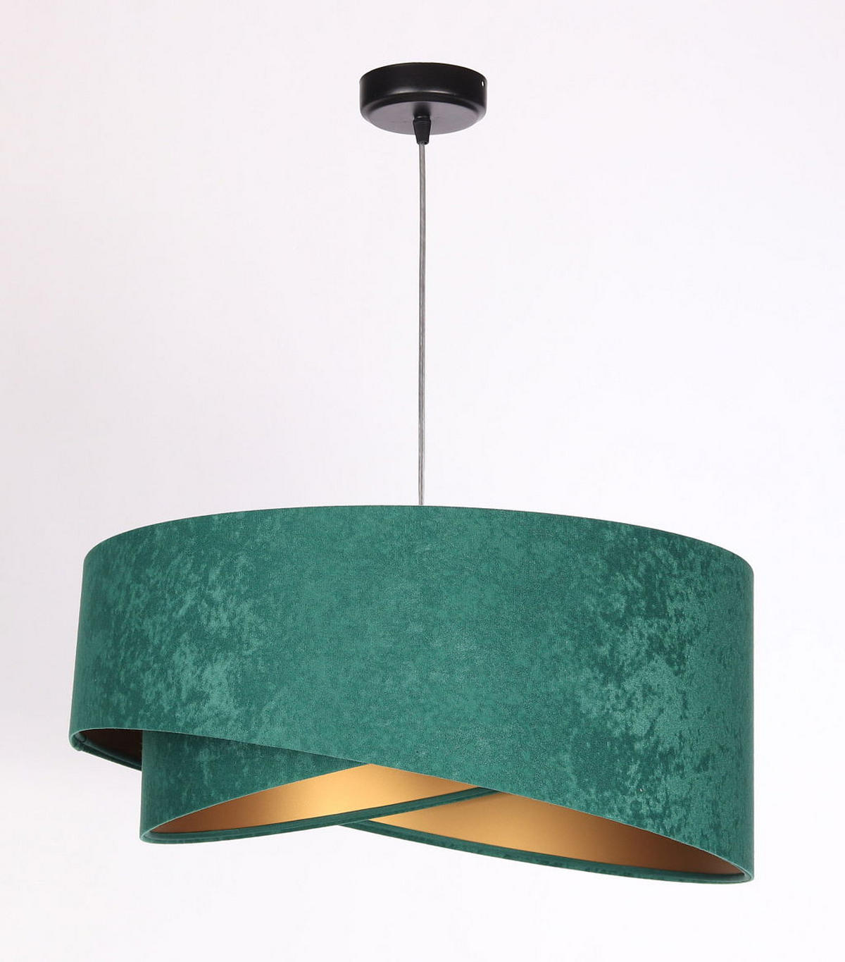 HÄNGELEUCHTE Grün 50/23 cm - Goldfarben, Kunststoff (50/1.3/23cm) - ONZENO