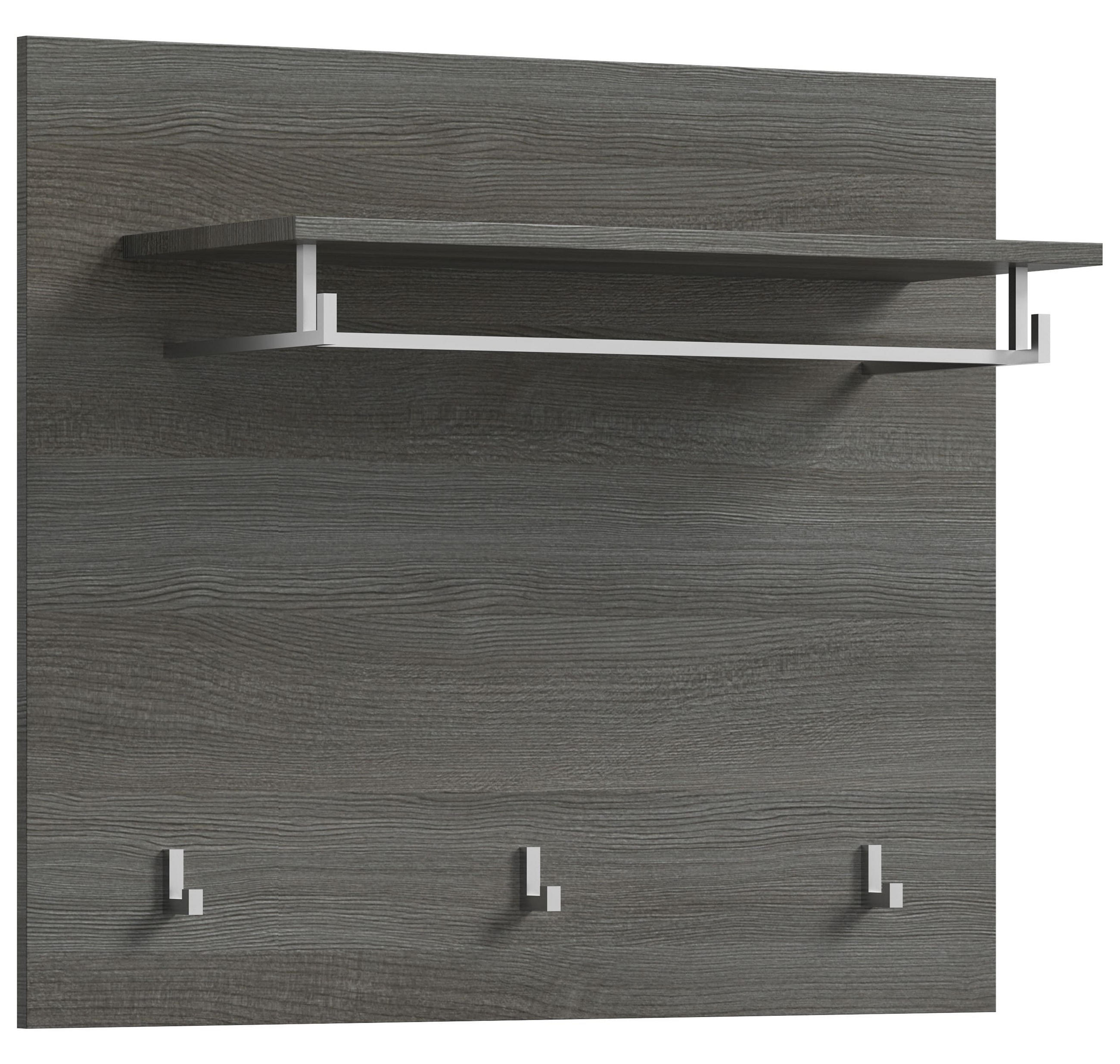 GARDEROBENPANEEL SALSA (B/H/T: ca. 80/70/27 cm) in Rauchsilber Nachbildung/weiß hochglanz - Silberfarben, Holzwerkstoff (80/70/27cm)