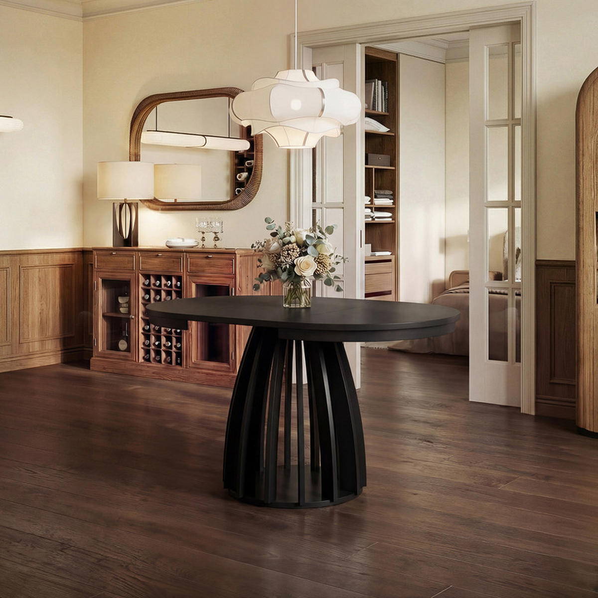 AUSZIEHTISCH VENO 100-140/76 cm Schwarz matt - Schwarz, Holzwerkstoff (100/100/76cm) - Idohome