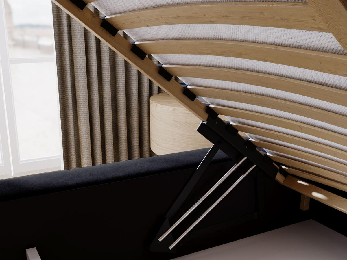 POLSTERBETT Plaza 160x200 Dunkelgrau - Dunkelgrau/Naturfarben, Holz/Kunststoff (160/200cm) - Graingold