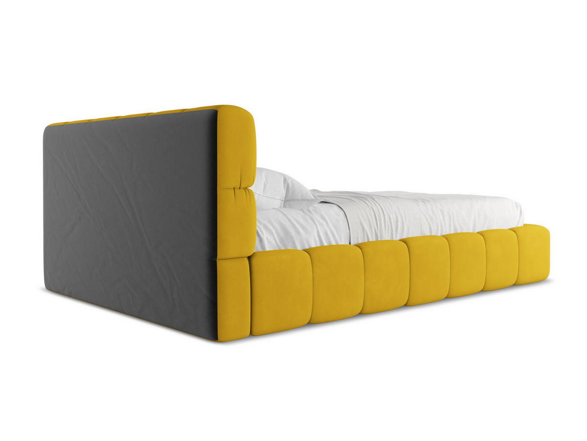 POLSTERBETT mit Bettkasten und Lattenrost 160x228 Gelb - Currygelb/Gelb, Kunststoff/Textil (140/200cm) - Makamii